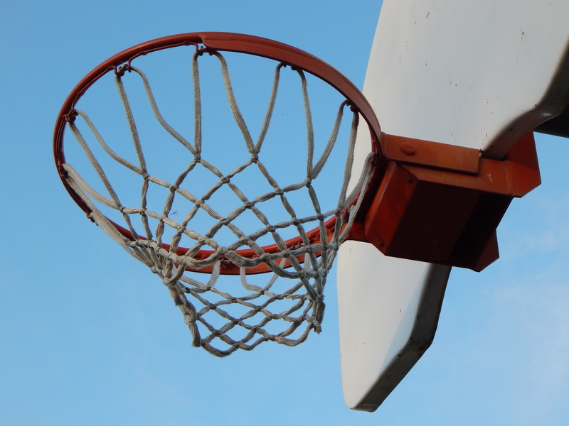 net - sports equipment, play, basketball - sport, court, shot, equipment, basketball, focus on foreground, close-up, clear sky, outdoors, recreation, shape