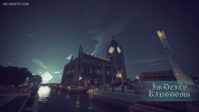Water, 720P, Minecraft, Video Game, Building, Clock, Canal, Tower