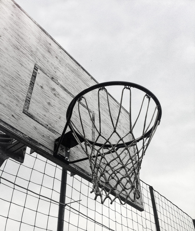 playground, built structure, hoop, leisure activity, outdoors, court, clouds, nature, net, 2K, rim, net - sports equipment, low angle view, sports, tallest
