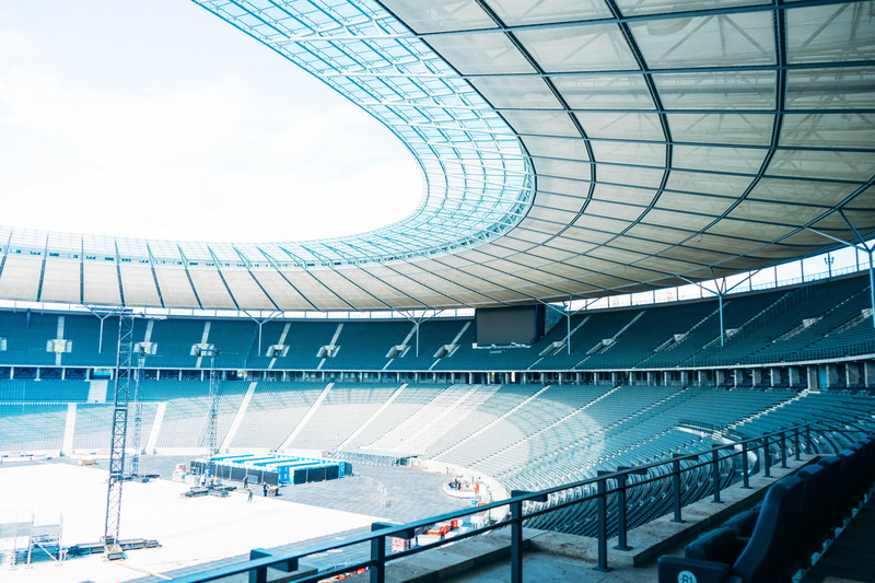 ceiling, daytime, outdoors, low angle view, landscape, modern, shapes, entrance hall, stadium, travel, day, blue, futuristic, built structure, glass - material