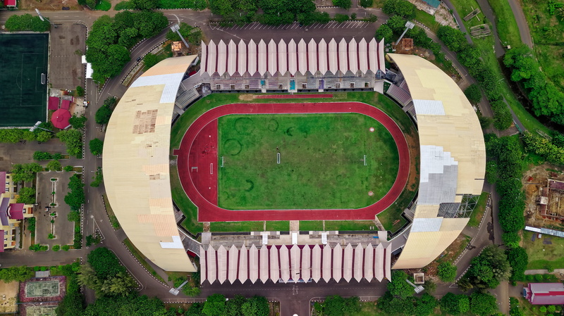 geometric shape, architecture, stadium, green, aerial, green color, urban, high angle shot, drone, day, aerial shot, shape, growth, grass, photography