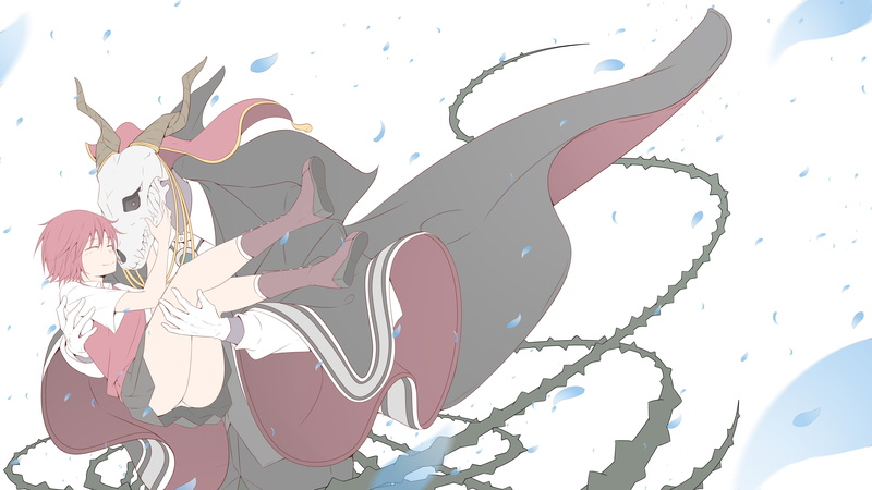 Mahou Tsukai no Yome, anime, The Ancient Magus Bride, Bride of the sorcerer, 5K, girl, skull, art