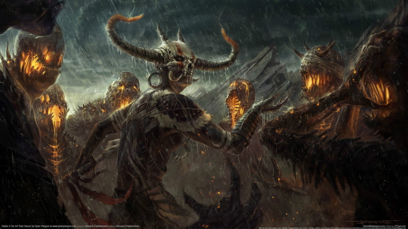 demons, Diablo 3, diablo, game, 2K, sorcerer, rain, Witch Doctor, video