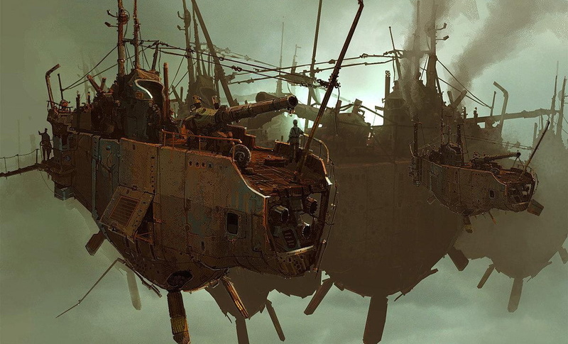 decline, fantasy, 480P, nature, artworks, obsolete, fishing boat, shipwreck, no people, game, Abstract Art  HD, hd desktop images, day, damaged, digital artworks