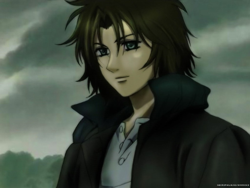 headshot, face, looking, black, blue eyes, young women, wolfs rain, young adult, anime, beautiful people, front view, man, hairstyle, beautiful woman, hair