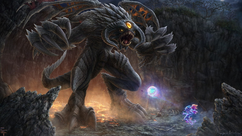 roshan, puck, hd, dota, fight, heroes, 2K