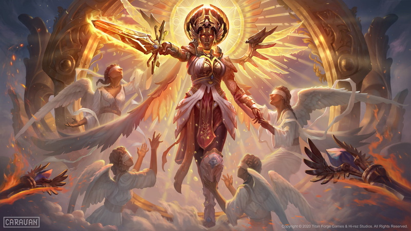 digital art, 1080P, sword, Ramza Ardyputra, Smite, angel