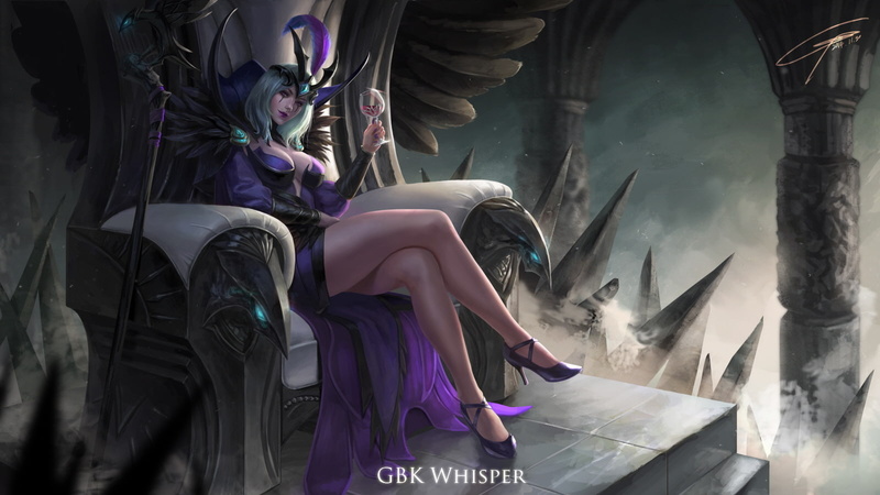 cleavage, League Of Legends, 720P, magician, fantasy Art, LeBlanc (League Of Legends), video games, staff, Video Game Girls