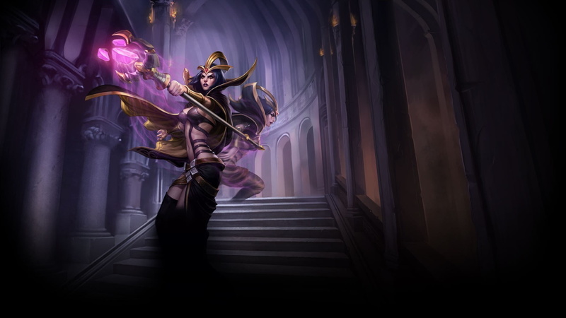 nightlife, indoors, 1080P, women, performance, video games video game girls magician staff league of legends leblanc league of legends, architecture, illuminated