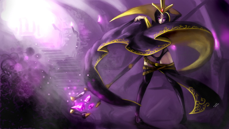 1080P, league, legends, purple, leblanc, drawing