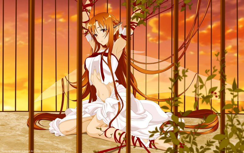 art, white color, wood - Material, online, tape, outdoors, tree, sword art online, yuuki asuna, female likeness, the sky, creativity, art and craft, wings