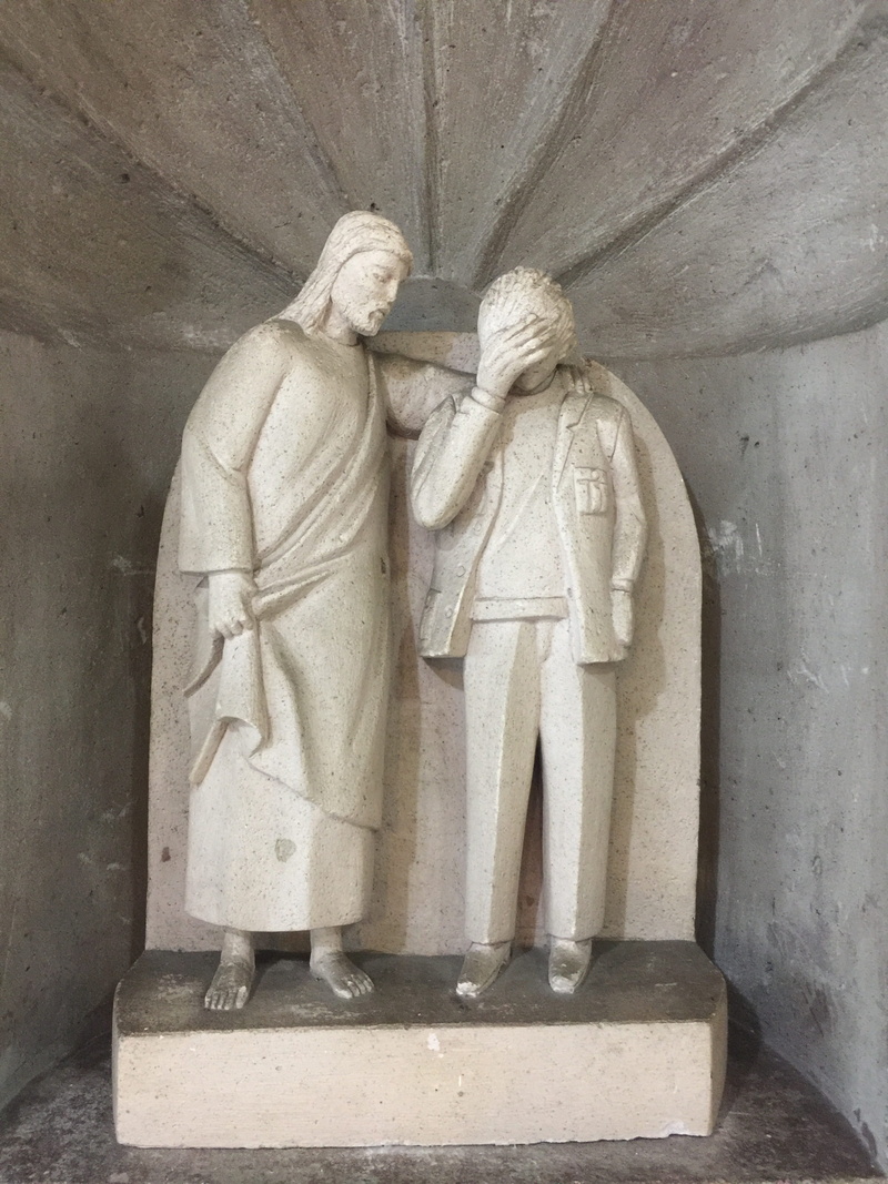 art and craft, craft, spirituality, architecture, representation, prodigal son, creativity, wall - building feature, love, father, carving - craft product