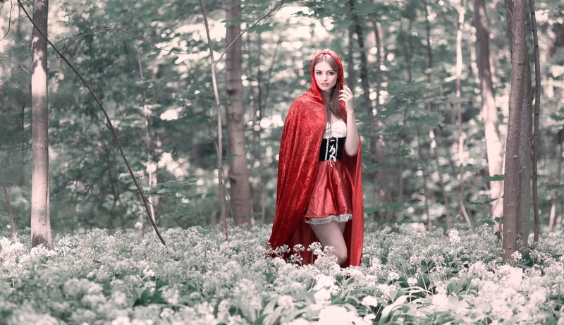 beautiful woman, nature, land, young women, hairstyle, fashion, red, women, dyed red hair, fairy tale, open mouth, model, young adult, tree, beauty in nature