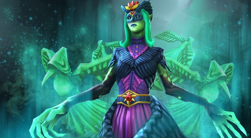 statue, Games, front view, purple, religion, prophet, 1080P, clothing, DotA, creativity, green color, sculpture, belief, human representation, day, screenshot