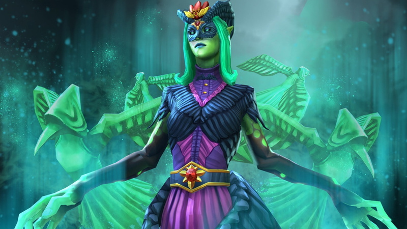 Woman, Creature, Dota, Dress, Green Hair, Death Prophet (DotA 2), Fantasy, 1080P, Green, DotA 2