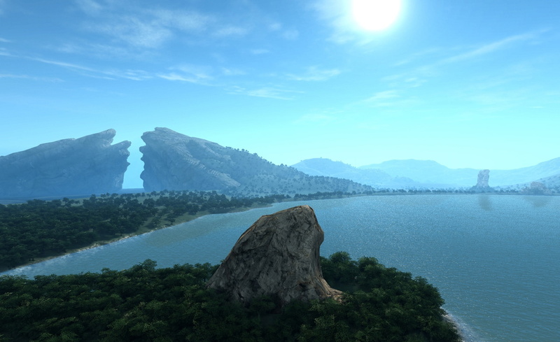 ff xiv, tranquil scene, day, outdoors, final fantasy 14, no people, sky, brown, xiv, landscape, fantasy, idyllic, scenics - nature, remote, mountain range