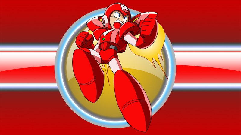 games, illustration, rockman, megaman, jet, 1080P, red