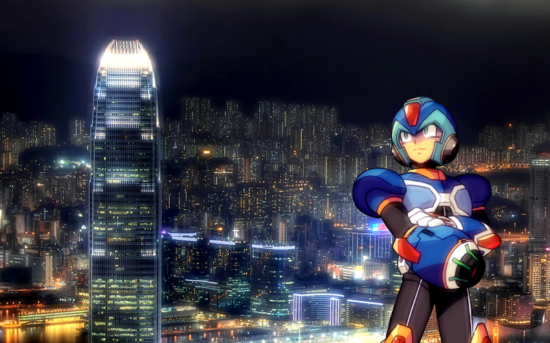capcom, cityscapes, man, anime, nintendo, action, adventure, platform, 1080P, family, skyscrapers, megaman, sci-fi, mega