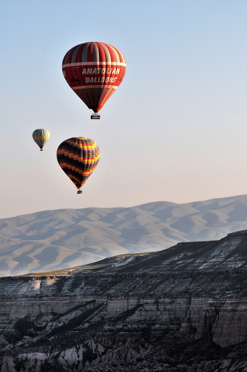 hot air balloon, adventure, transportation, air vehicle, turkey, geological, clear sky, lunar, the story, unesco, outdoors, environment, 4K, cappadocia