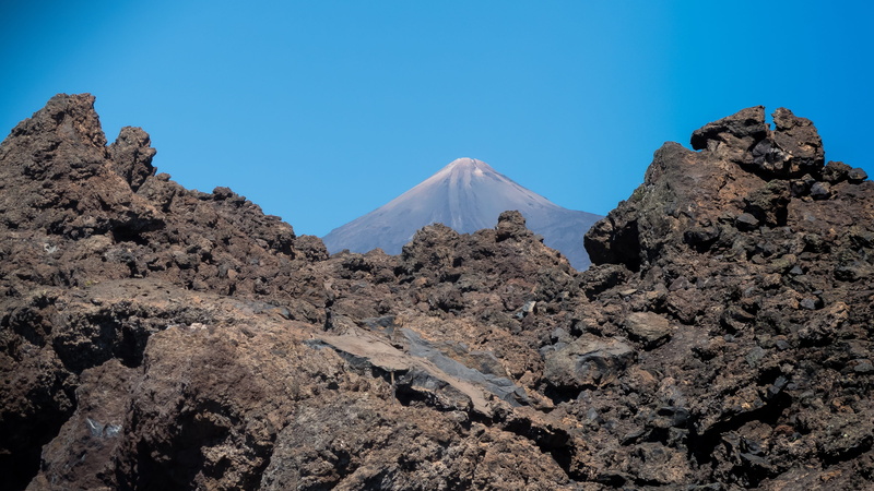 blue, volcanic crater, lava, arid climate, mountain peak, scenics - nature, no people, lava field, spain, tranquil scene, outlook, physical geography, volcano