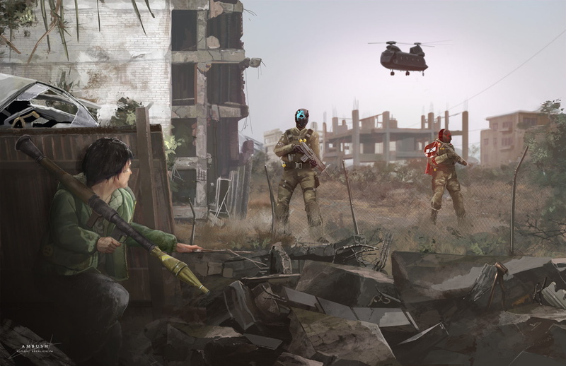 720P, city, digital art, soldier, artwork, war, destruction, weapon, futuristic, apocalyptic