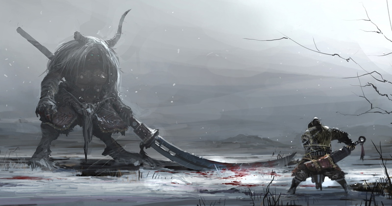 Fight, Warrior, Battle, 2K, Creature, Sword, Fantasy, Monster, Weapon