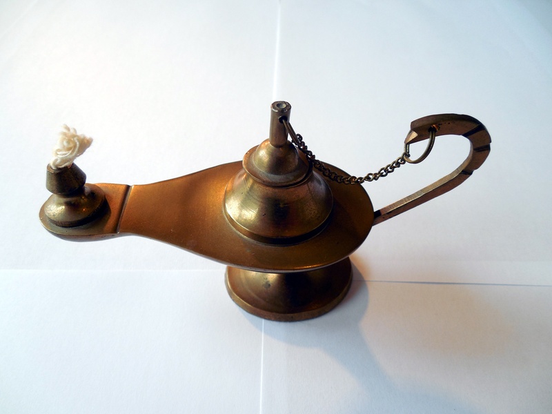 close-up, wood - material, copy space, no people, oil lamp, lamp, teapot, colored, wick, light, lantern, 2K, handle, aladin, bell, table, oil, still life
