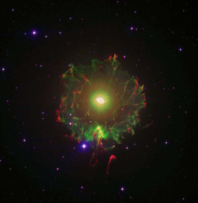 sky, planetary fog, ngc 6543, space travel, galaxy, night sky, astronomy, red, starry sky, digital composite, multi colored, nasa, illuminated, green, night