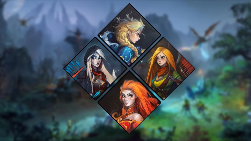 Lina, Dota 2, Windranger, Drow Ranger, Rylai, 1080P
