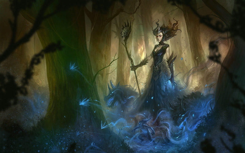growth, witch, Maleficent, illuminated, day, plant, nature, 1080P, artwork, close-up, branch, fantasy art, plant part, beauty in nature, no people