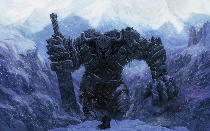 fantasy, warriors, fan, helmets, snow, abstract, Mage, art, artwork, 1080P, swords, armor, hd, sorcerer, wizards, horns, weapons