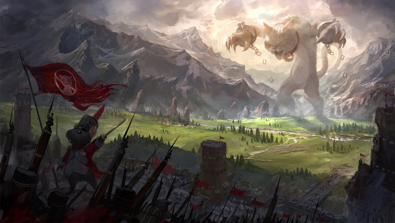 Park Insu, 1080P, cat, mouse, weapons, chain, monster, Kote, army, art, mad