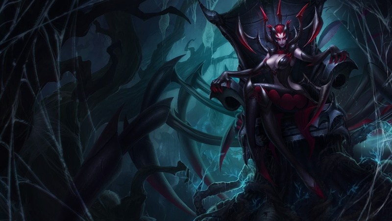  female, Video Game, League Of Legends, Elise (League Of Legends), sitting, anime, throne, character, 1080P