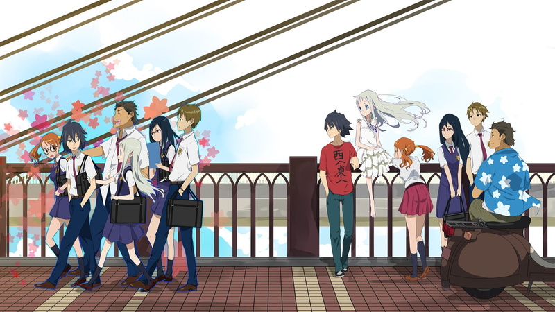men, full length, nature, day, anime boys, outdoors, large group of people, Ano Hi Mita Hana no Namae wo Bokutachi wa Mada Shiranai, leisure activity, 1080P