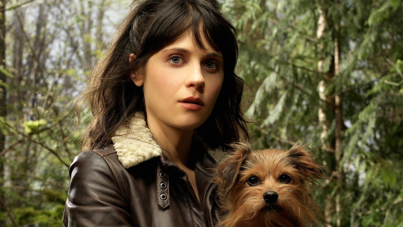 small, young adult, focus on foreground, hairstyle, headshot, actress, dog, brunette, adult, hair, domestic animals, portrait, tree, women, canine, one person