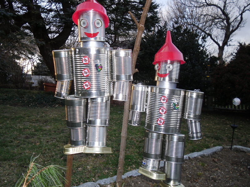 human representation, decoration, tinker, park - man made space, outdoors, day, park, communication, field, red, tin man, 4K, lighting equipment, plant