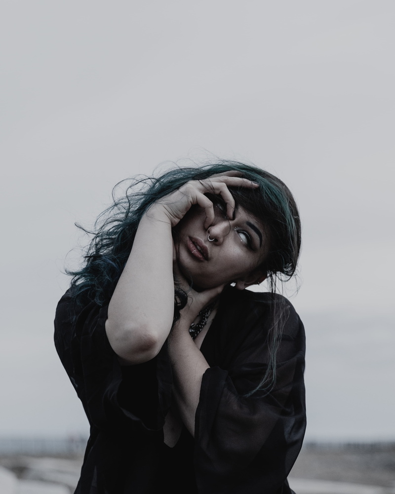 women, eye, people, white eye ball, beach, black, lifestyles, females, despair, sick, young Adult, day, sadness, human Hair, beauty, one Person, solitude