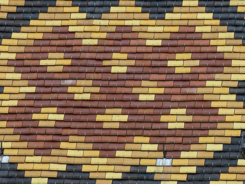 repetition, hotel de dieu, yellow, France, square, tile, day, full frame, hospice, flooring, colorful, design, building, architecture, wall - building feature