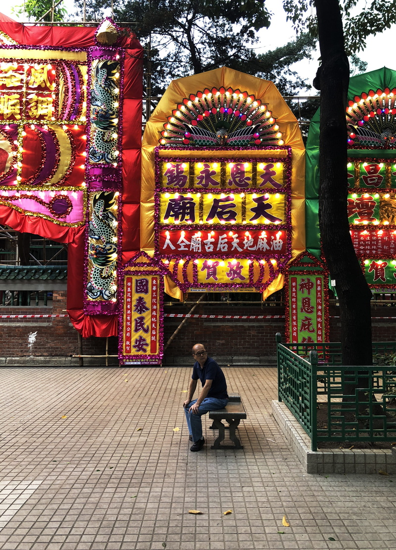 one person, tin hau, young women, bamboo theatre, evening, women, festive, built structure, red, glitter, tradition, art and craft, casual clothing, culture