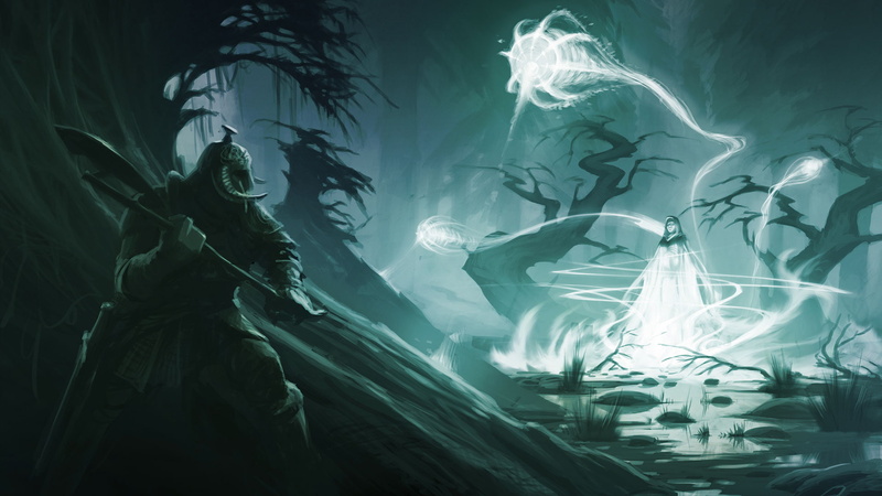 warrior, 1080P, magic, hd, skyrim, fantasy, drawing