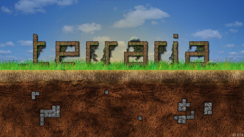 grass, 1080P, agriculture, field, Terraria, communication, architecture, sunlight, no people, outdoors, text, built structure, nature, sky, capital letter