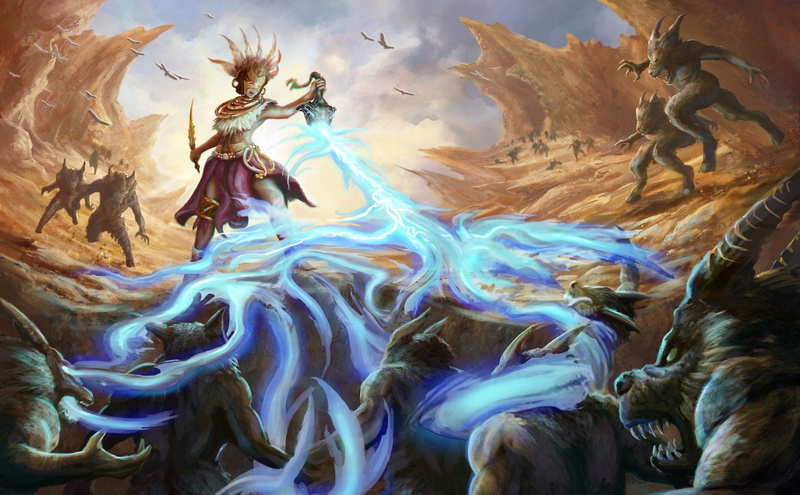 Diablo, Monster, Wizard (Diablo III), Wolf, Battle, Magician, Diablo III, 1080P, Magic, Fantasy, Creature