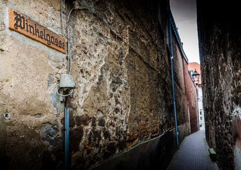 Old Town, outdoors, no people, diagon alley, Alley, brick, damaged, metal, Building, one man only, lane, building exterior, indoors, pipe - tube, ruined