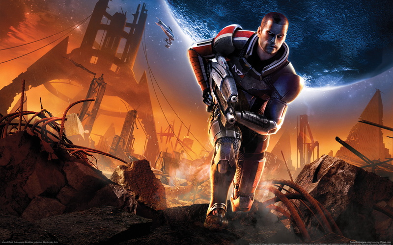 allpaper, holding, sport, adult, protective workwear, man, helmet, clothing, sign, mass effect 2, weapons, people, protection, gunw, security, night, sports equipment