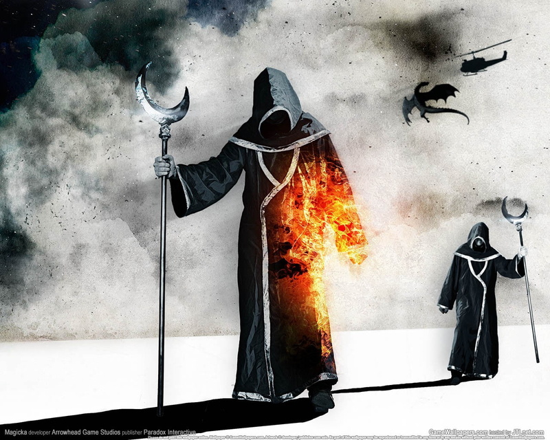 hd, two, video games, 720P, magicka, black, robes, gray