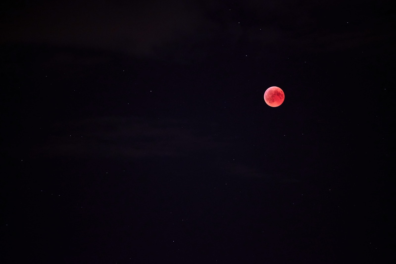 satellite, orbiting, night sky, night shine, planetary Moon, dark, star, landscape, skyscape, star - Space, fujifilm, crescent, nighttime, red, constellation