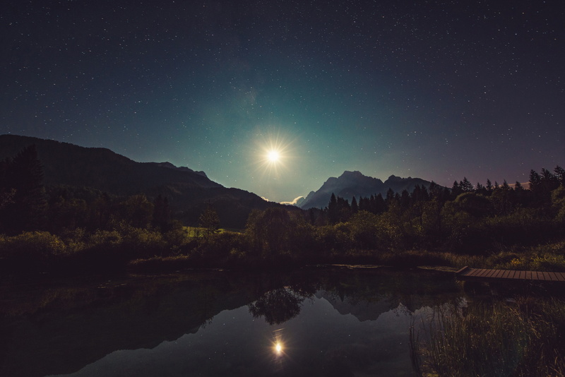 bright, view, star - space, beauty in nature, astronomy, starry, landscape, mountain, night, illuminated, galaxy, midnight, calm, space, no people, 5K