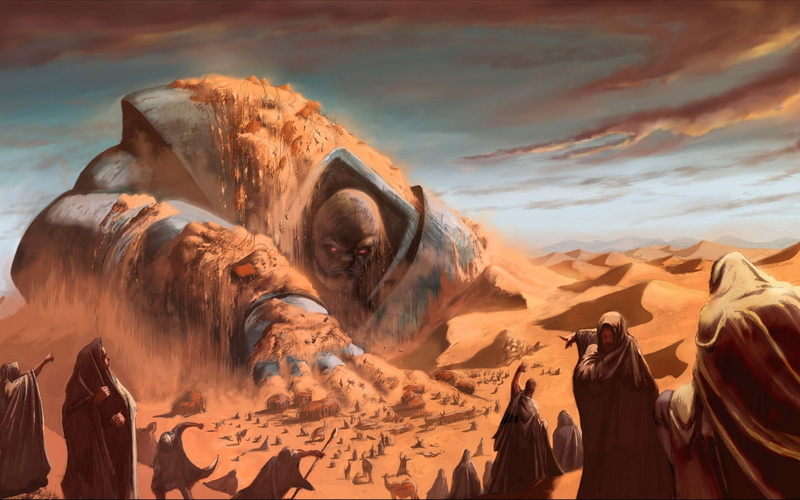 giant, fantasy, 2K, desert, drawing, hd
