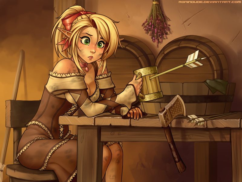 RoninDude, elves, lin, blonde, Ray Cornwell II, 4K