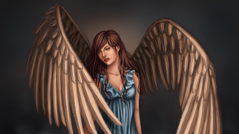 wing, supernatural creature, 4K, wings, fairy, angel, long hair, darkness, girl